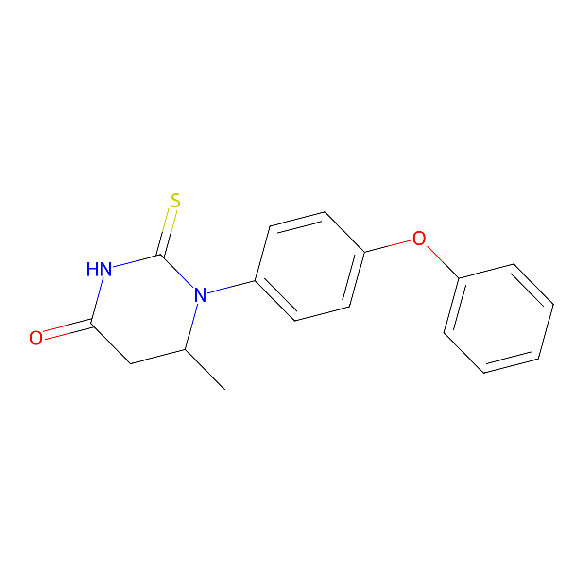 6-methyl-1-(4-phenoxyphenyl)-2-thioxotetrahydro-4(1H)-pyrimidinone molecular structure, CAS 667908-93-2