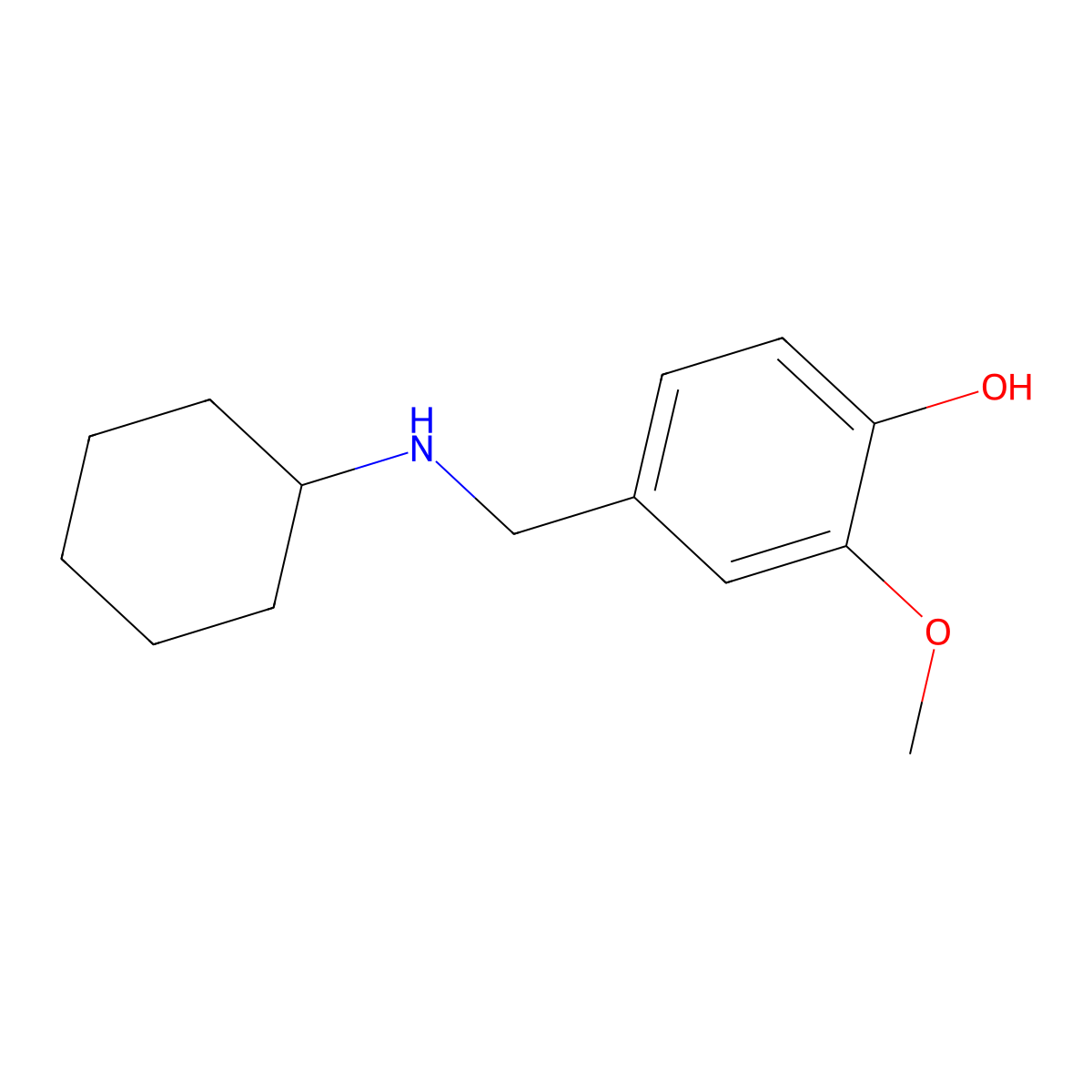 4-[(Cyclohexylamino)methyl]-2-methoxyphenol molecular structure, CAS 667909-61-7