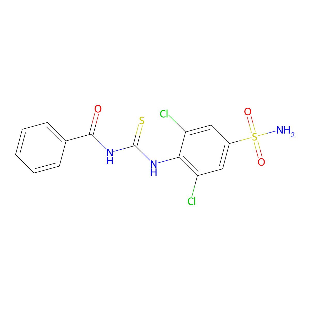 4-{[(Benzoylamino)carbothioyl]amino}-3,5-dichlorobenzenesulfonamide molecular structure, CAS 667909-71-9