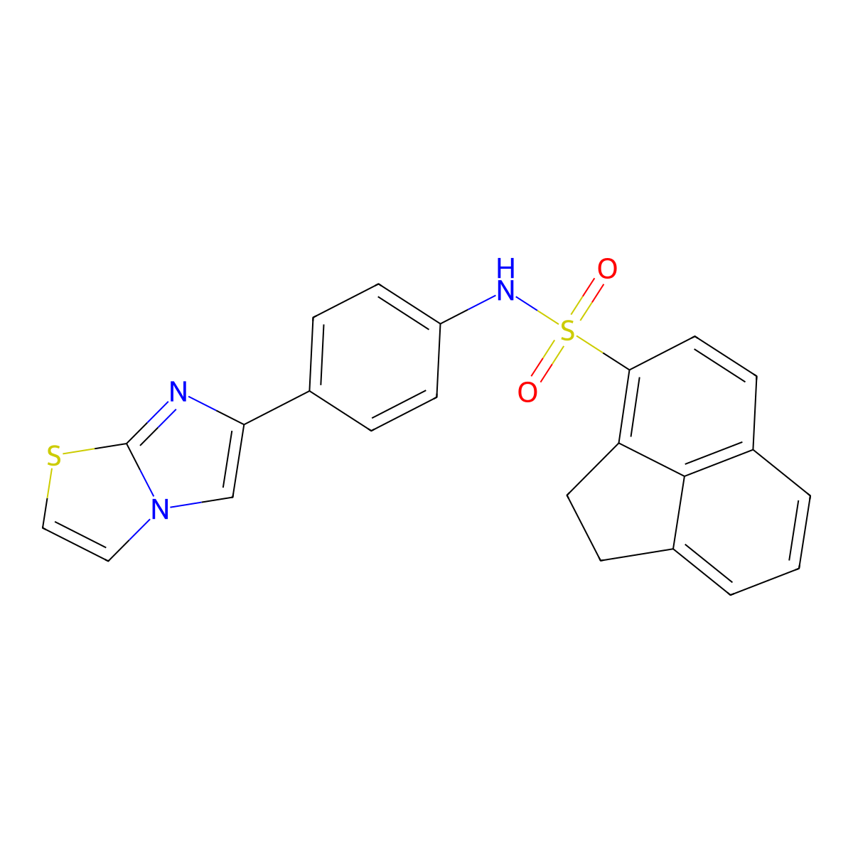 N-(4-imidazo[2,1-b][1,3]thiazol-6-ylphenyl)-1,2-dihydroacenaphthylene-3-sulfonamide molecular structure, CAS 667910-47-6