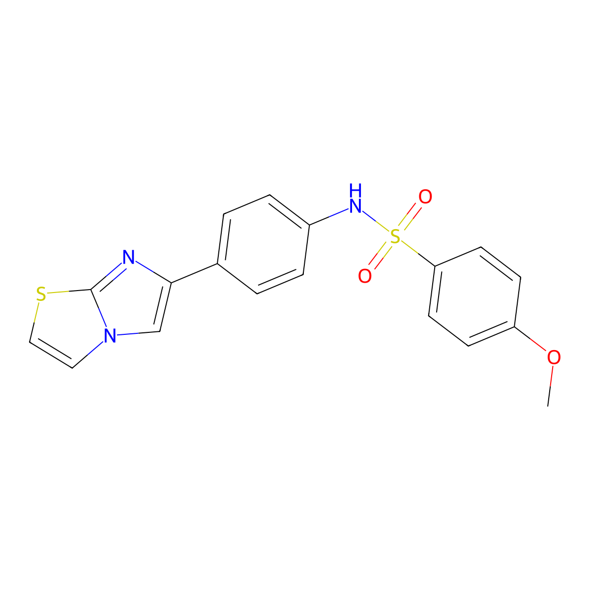N-(4-imidazo[2,1-b][1,3]thiazol-6-ylphenyl)-4-methoxybenzenesulfonamide molecular structure, CAS 667910-51-2