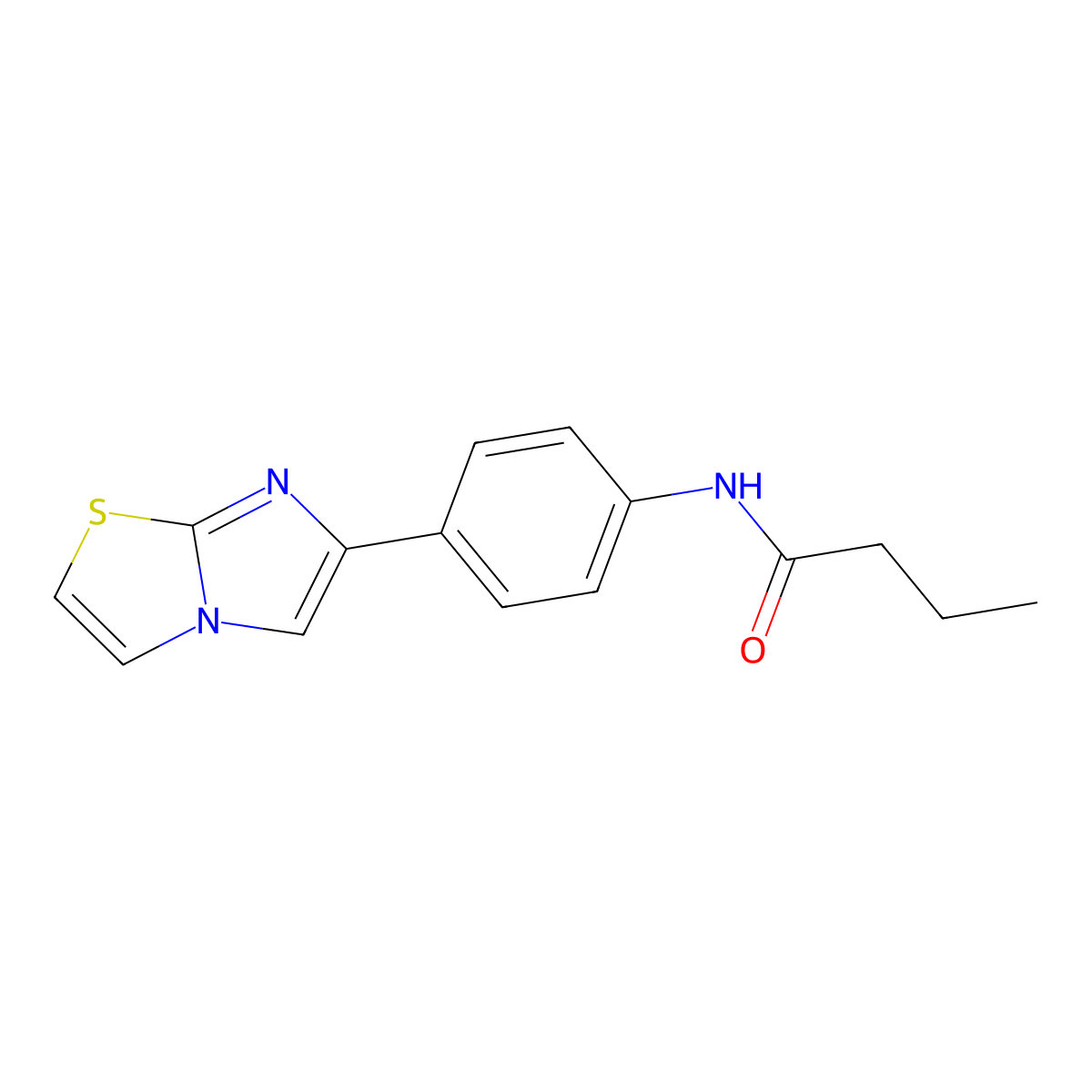N-(4-imidazo[2,1-b][1,3]thiazol-6-ylphenyl)butanamide molecular structure, CAS 667911-03-7