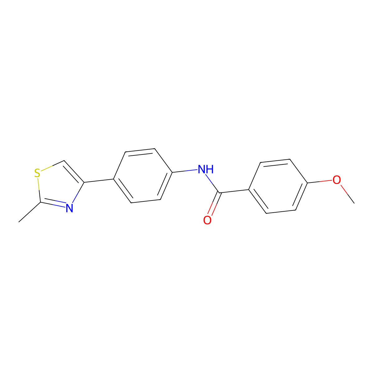 4-methoxy-N-[4-(2-methyl-1,3-thiazol-4-yl)phenyl]benzamide molecular structure, CAS 667911-08-2