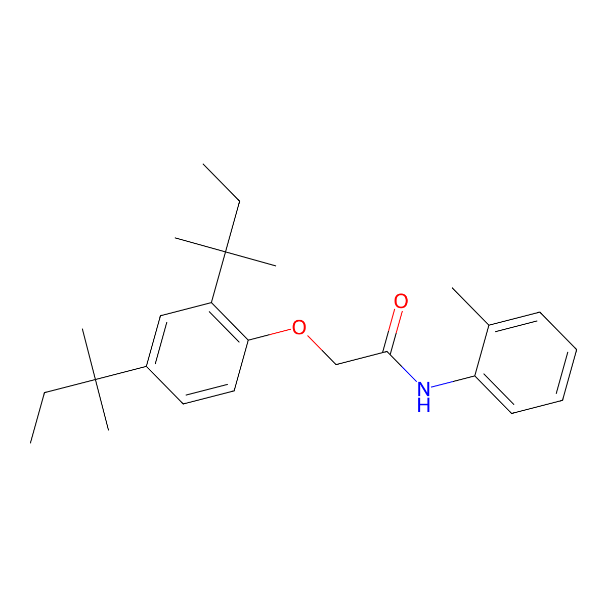 2-(2,4-ditert-pentylphenoxy)-N-(2-methylphenyl)acetamide molecular structure, CAS 667911-12-8