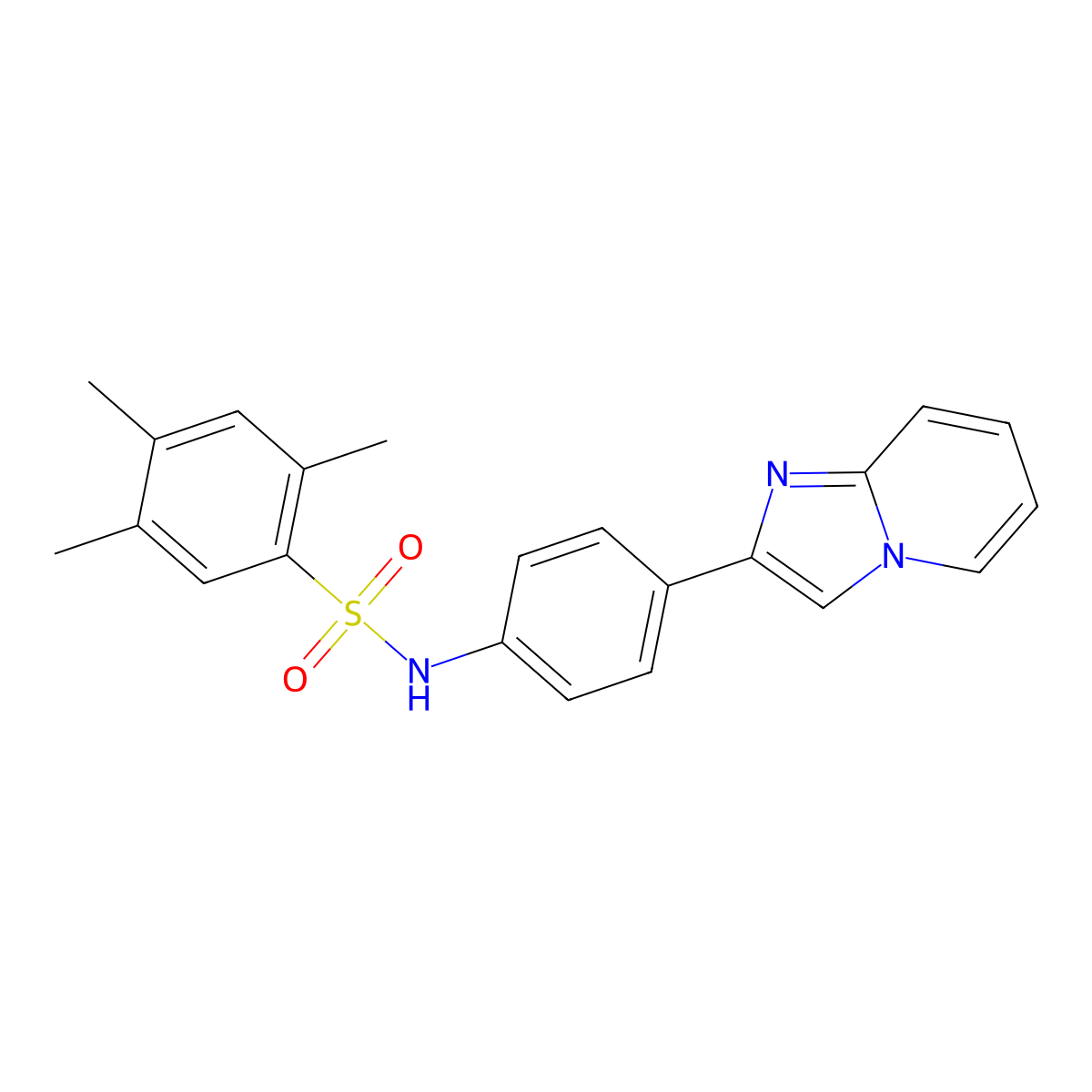 N-(4-imidazo[1,2-a]pyridin-2-ylphenyl)-2,4,5-trimethylbenzenesulfonamide molecular structure, CAS 667911-33-3