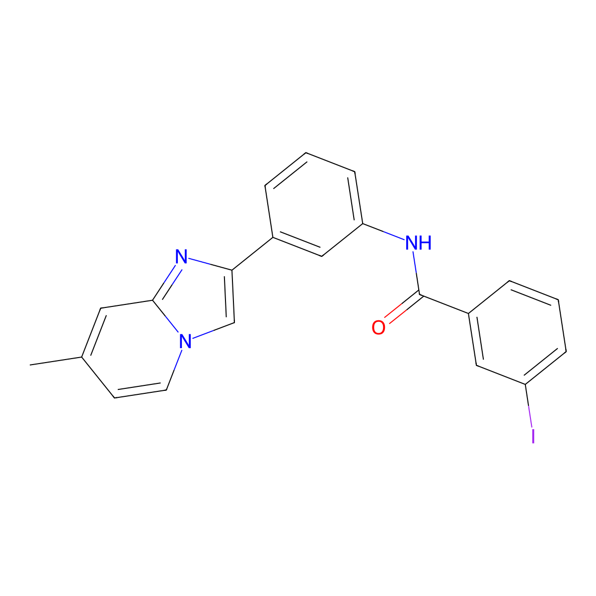 3-iodo-N-[3-(7-methylimidazo[1,2-a]pyridin-2-yl)phenyl]benzamide molecular structure, CAS 667911-37-7