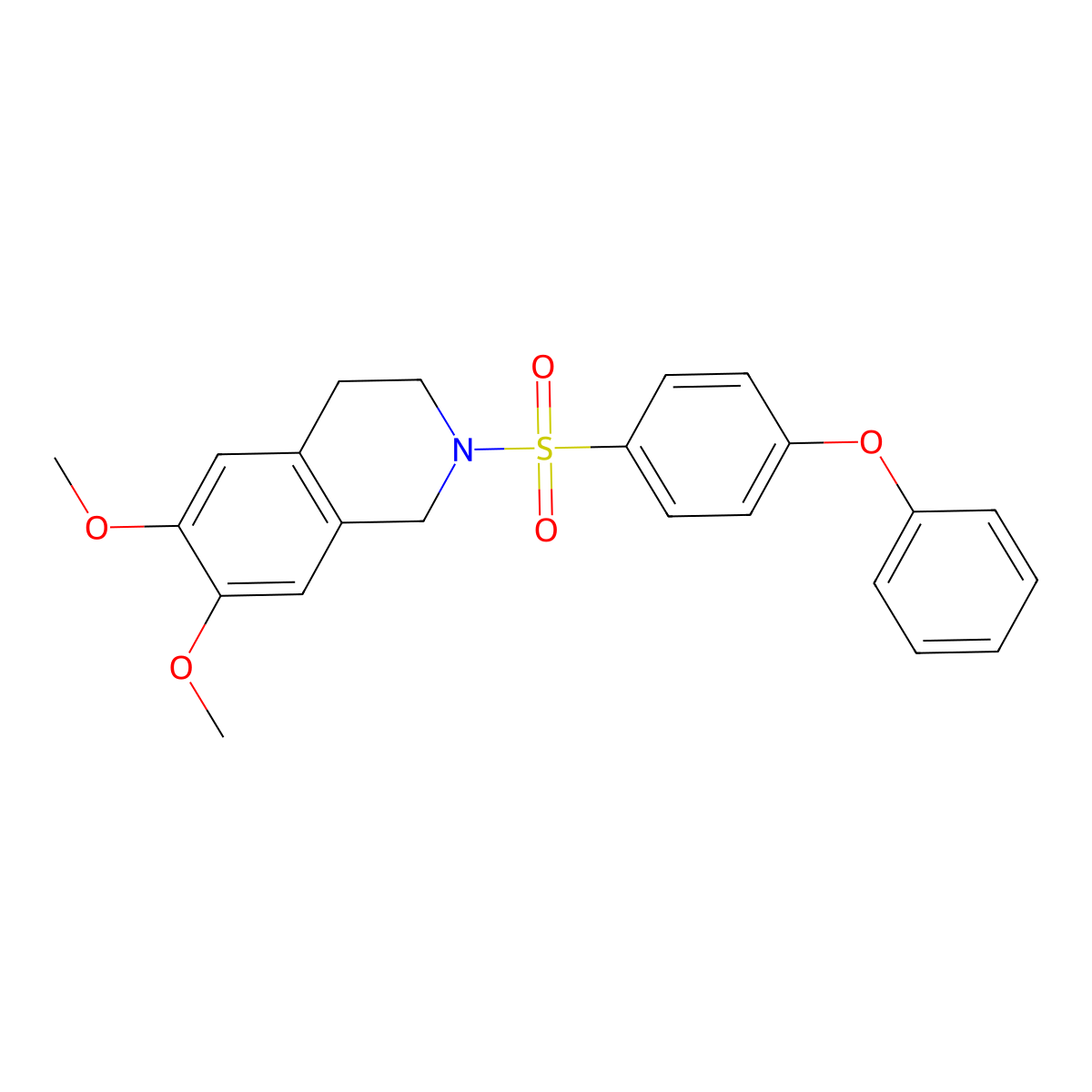 6,7-Dimethoxy-2-((4-phenoxyphenyl)sulfonyl)-1,2,3,4-tetrahydroisoquinoline molecular structure, CAS 667911-81-1