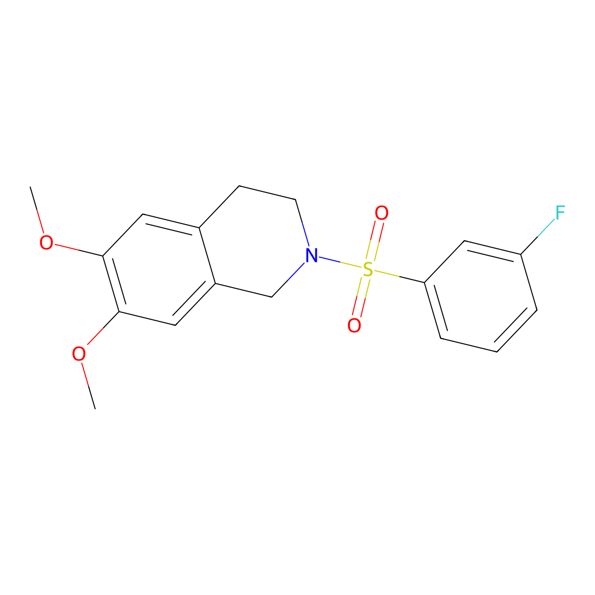2-(3-Fluorobenzenesulfonyl)-6,7-dimethoxy-1,2,3,4-tetrahydroisoquinoline molecular structure, CAS 667911-83-3