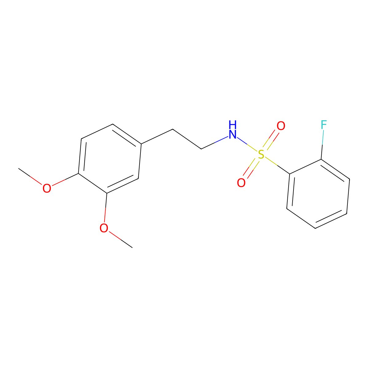 N-(3,4-dimethoxyphenethyl)-2-fluorobenzenesulfonamide molecular structure, CAS 667911-87-7