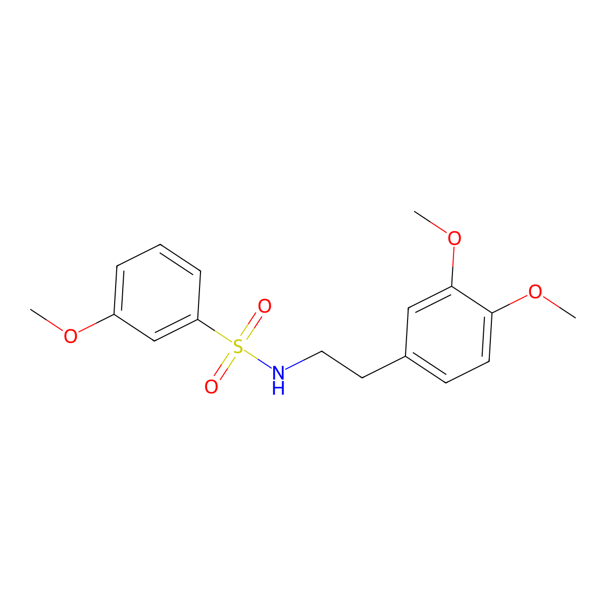 N-[2-(3,4-dimethoxyphenyl)ethyl]-3-methoxybenzenesulfonamide molecular structure, CAS 667911-89-9