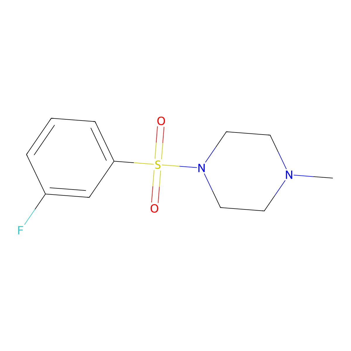 1-((3-Fluorophenyl)sulfonyl)-4-methylpiperazine molecular structure, CAS 667912-03-0