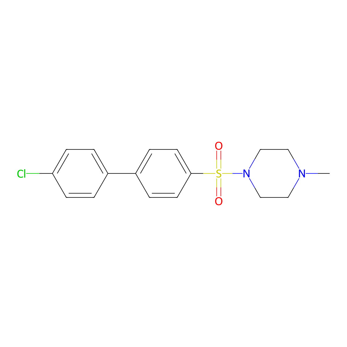 1-({4'-Chloro-[1,1'-biphenyl]-4-yl}sulfonyl)-4-methylpiperazine molecular structure, CAS 667912-04-1