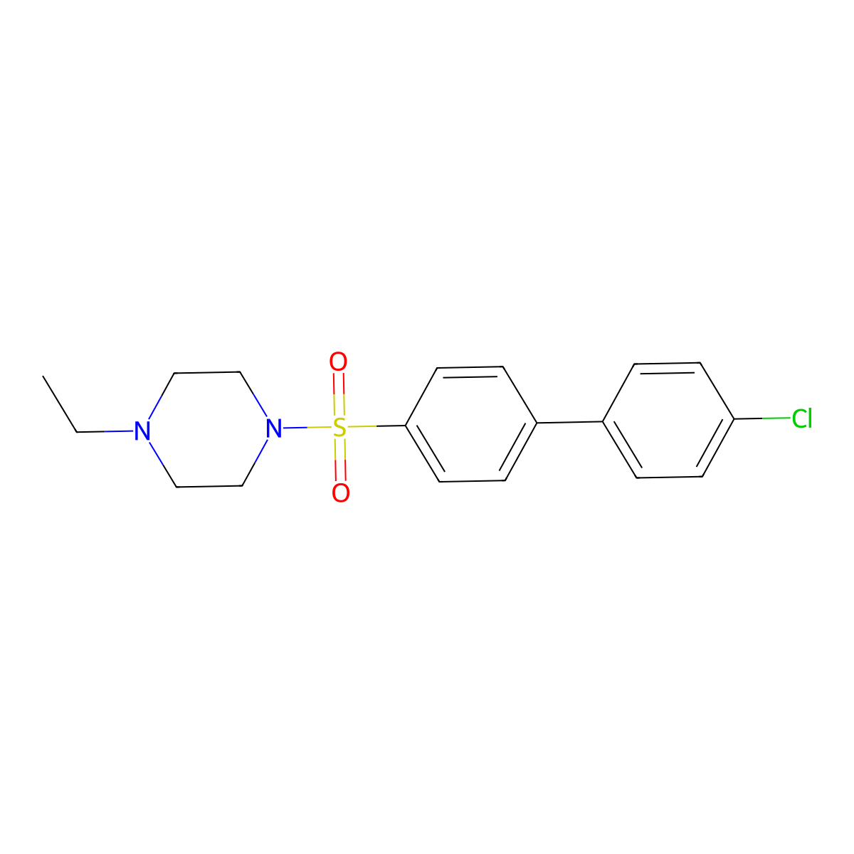 1-({4'-Chloro-[1,1'-biphenyl]-4-yl}sulfonyl)-4-ethylpiperazine molecular structure, CAS 667912-06-3
