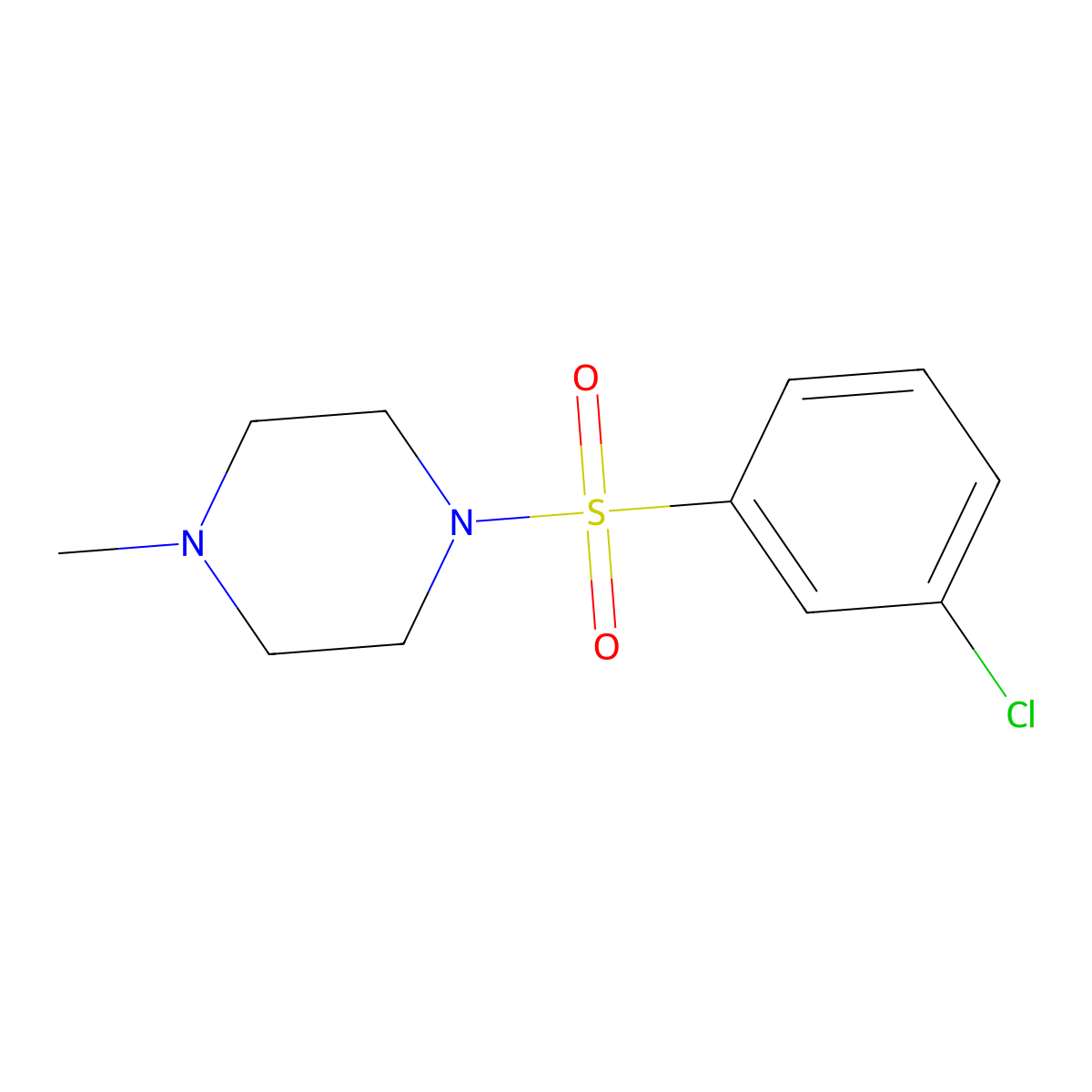 1-[(3-Chlorophenyl)sulfonyl]-4-methylpiperazine molecular structure, CAS 667912-28-9