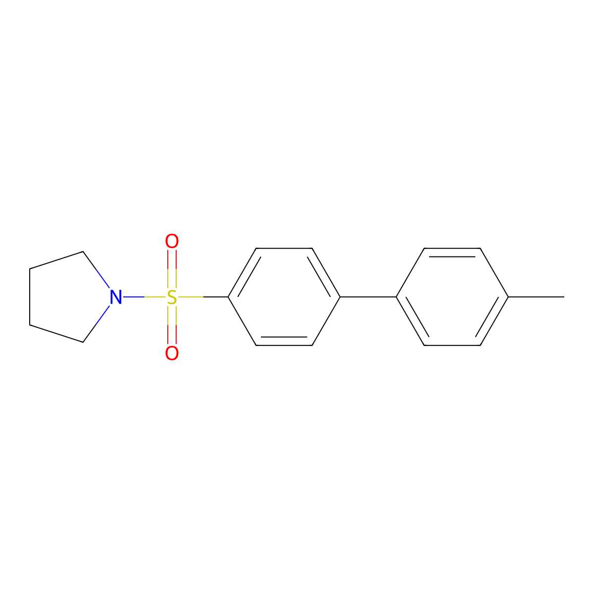 1-({4'-Methyl-[1,1'-biphenyl]-4-yl}sulfonyl)pyrrolidine molecular structure, CAS 667912-31-4
