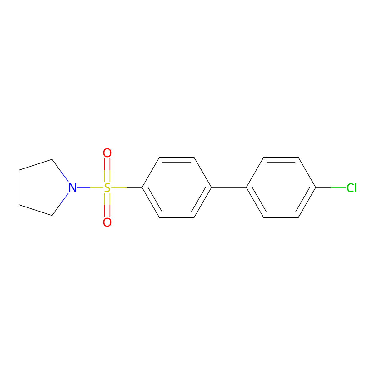 1-[4-(4-Chlorophenyl)phenyl]sulfonylpyrrolidine molecular structure, CAS 667912-32-5