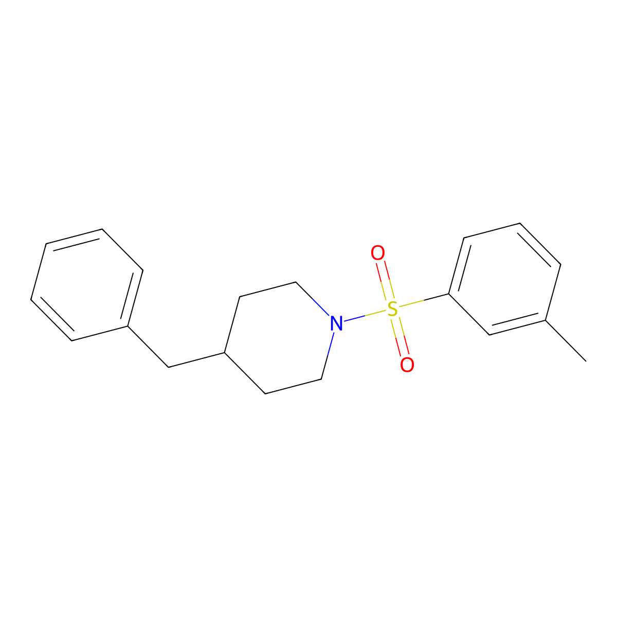 4-Benzyl-1-(m-tolylsulfonyl)piperidine molecular structure, CAS 667912-39-2