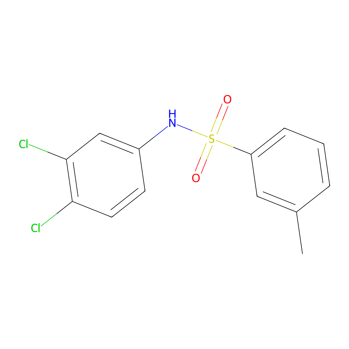N-(3,4-dichlorophenyl)-3-methylbenzenesulfonamide molecular structure, CAS 667912-40-5