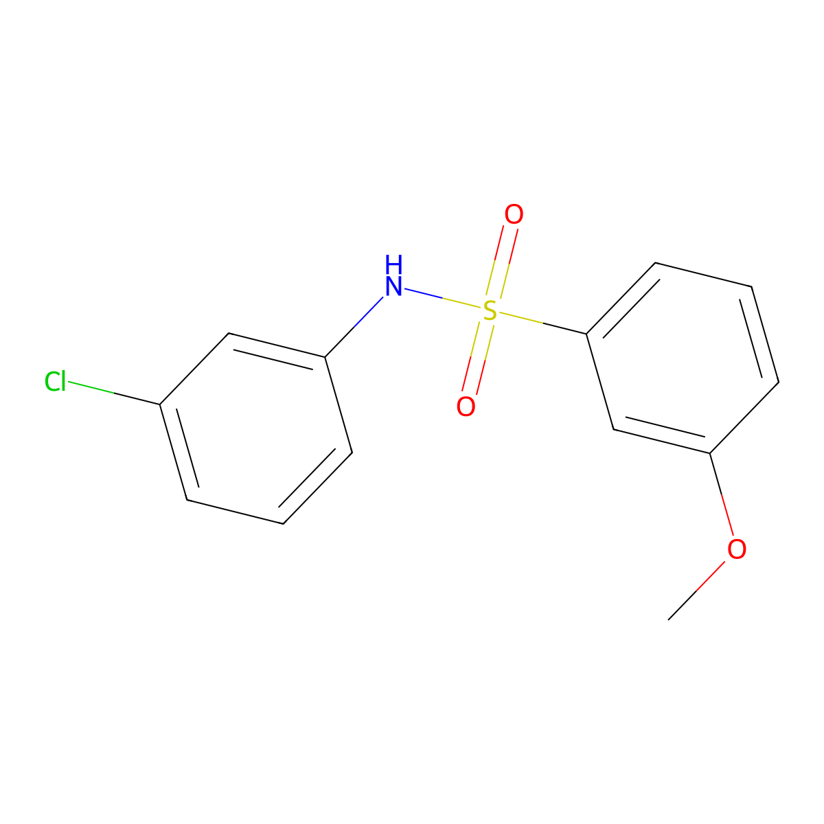 N-(3-chlorophenyl)-3-methoxybenzenesulfonamide molecular structure, CAS 667912-41-6