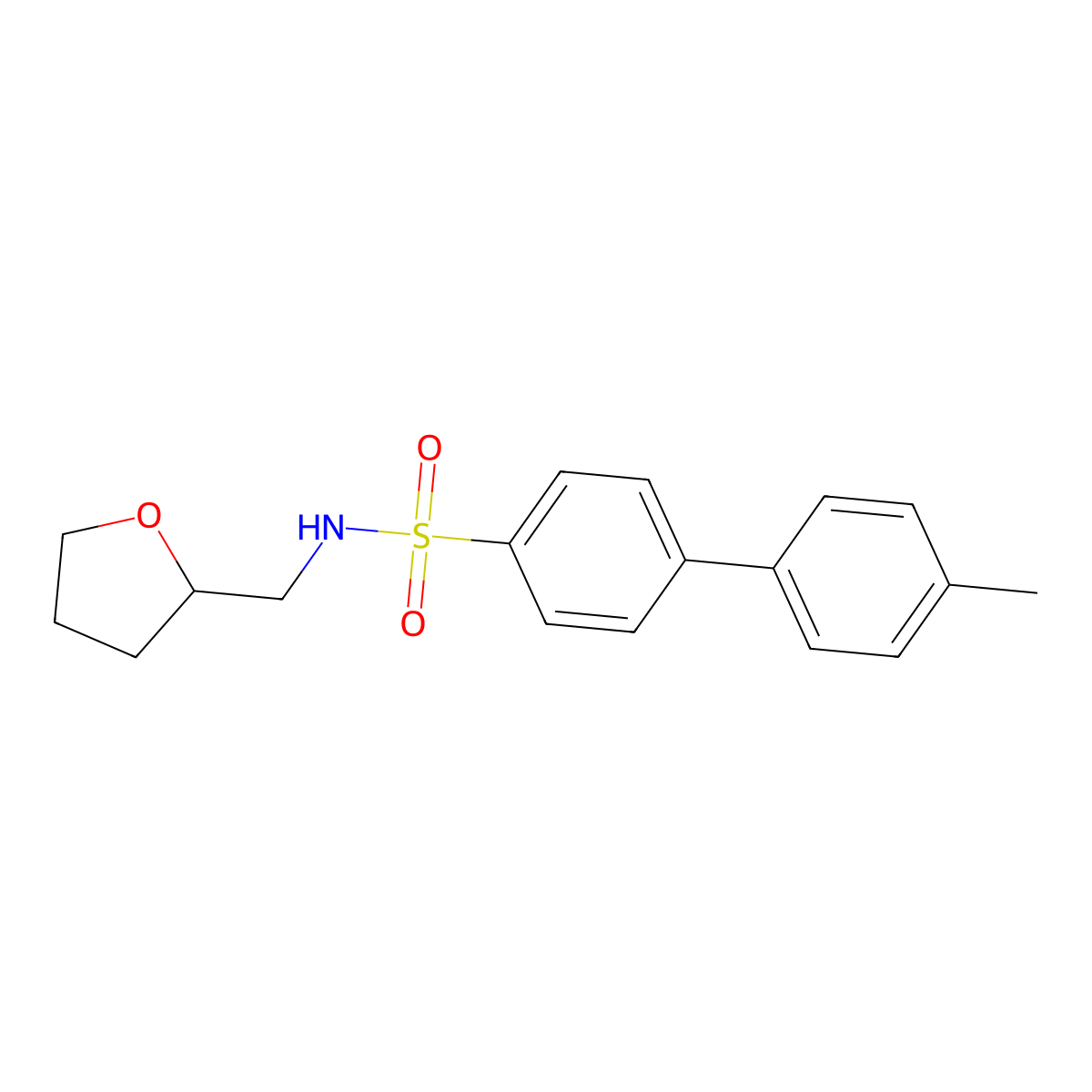 4-(4-methylphenyl)-N-(oxolan-2-ylmethyl)benzenesulfonamide molecular structure, CAS 667912-46-1