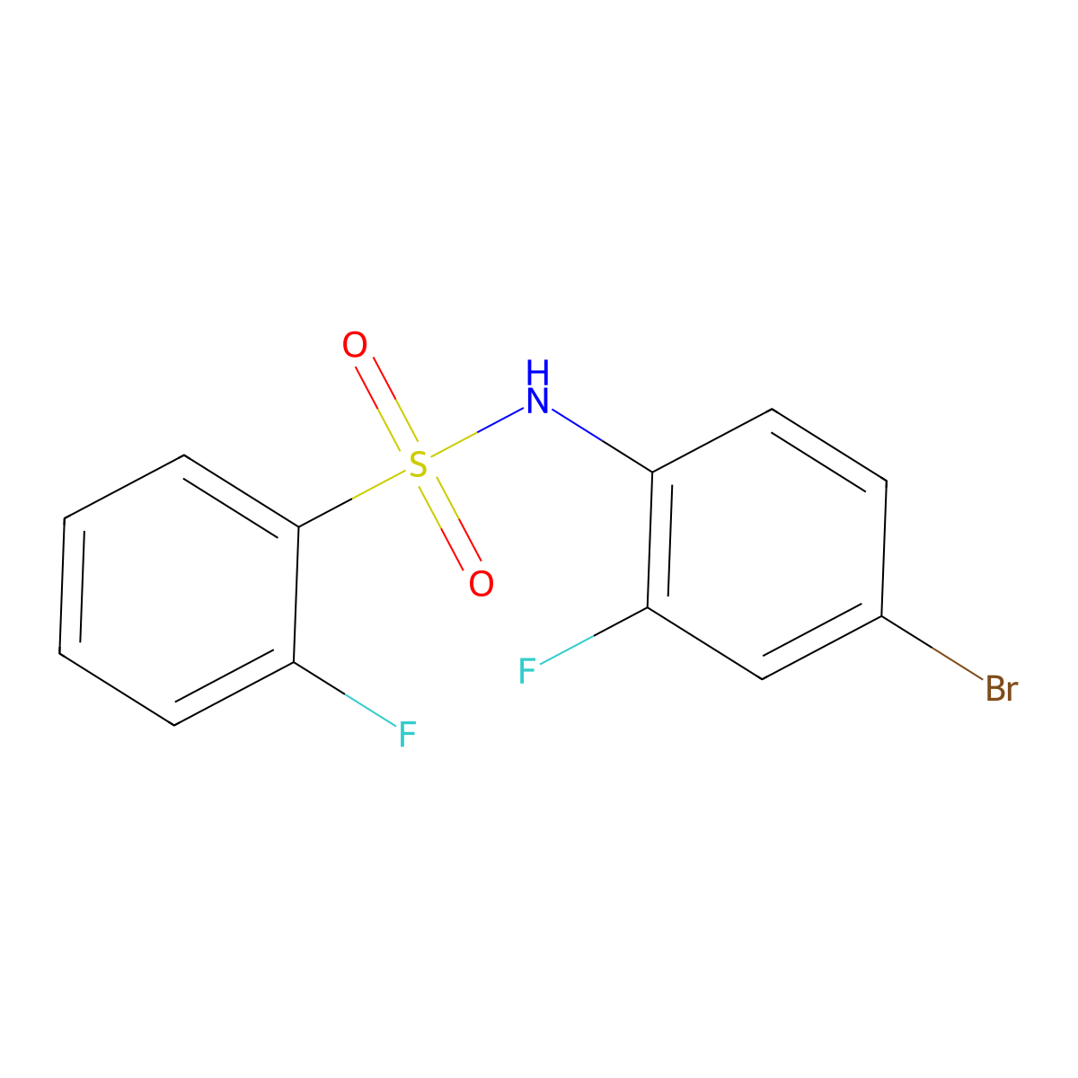 N-(4-bromo-2-fluorophenyl)-2-fluorobenzenesulfonamide molecular structure, CAS 667912-50-7
