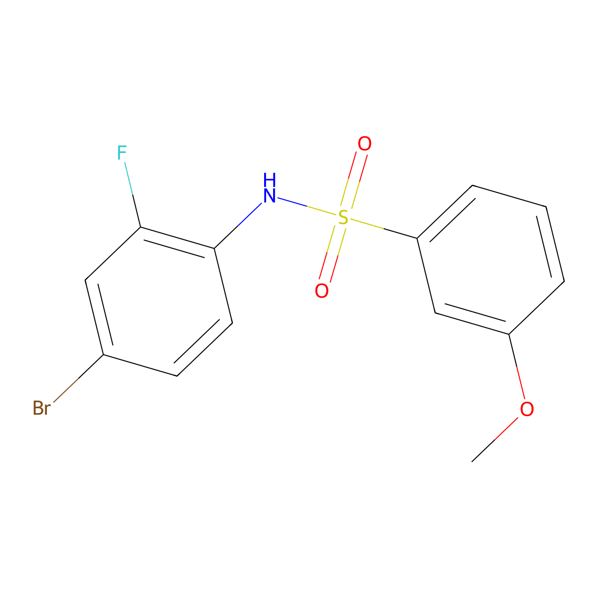 N-(4-bromo-2-fluorophenyl)-3-methoxybenzenesulfonamide molecular structure, CAS 667912-52-9