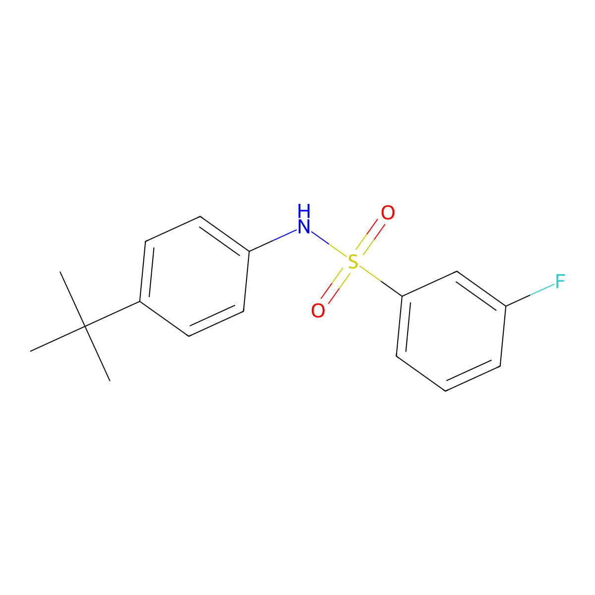 N-(4-tert-butylphenyl)-3-fluorobenzenesulfonamide molecular structure, CAS 667912-56-3