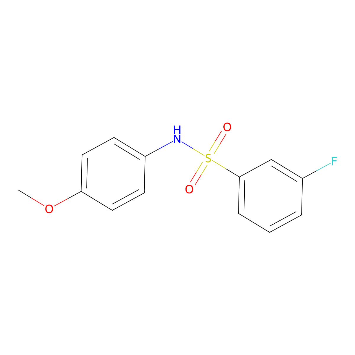 3-fluoro-N-(4-methoxyphenyl)benzenesulfonamide molecular structure, CAS 667912-57-4