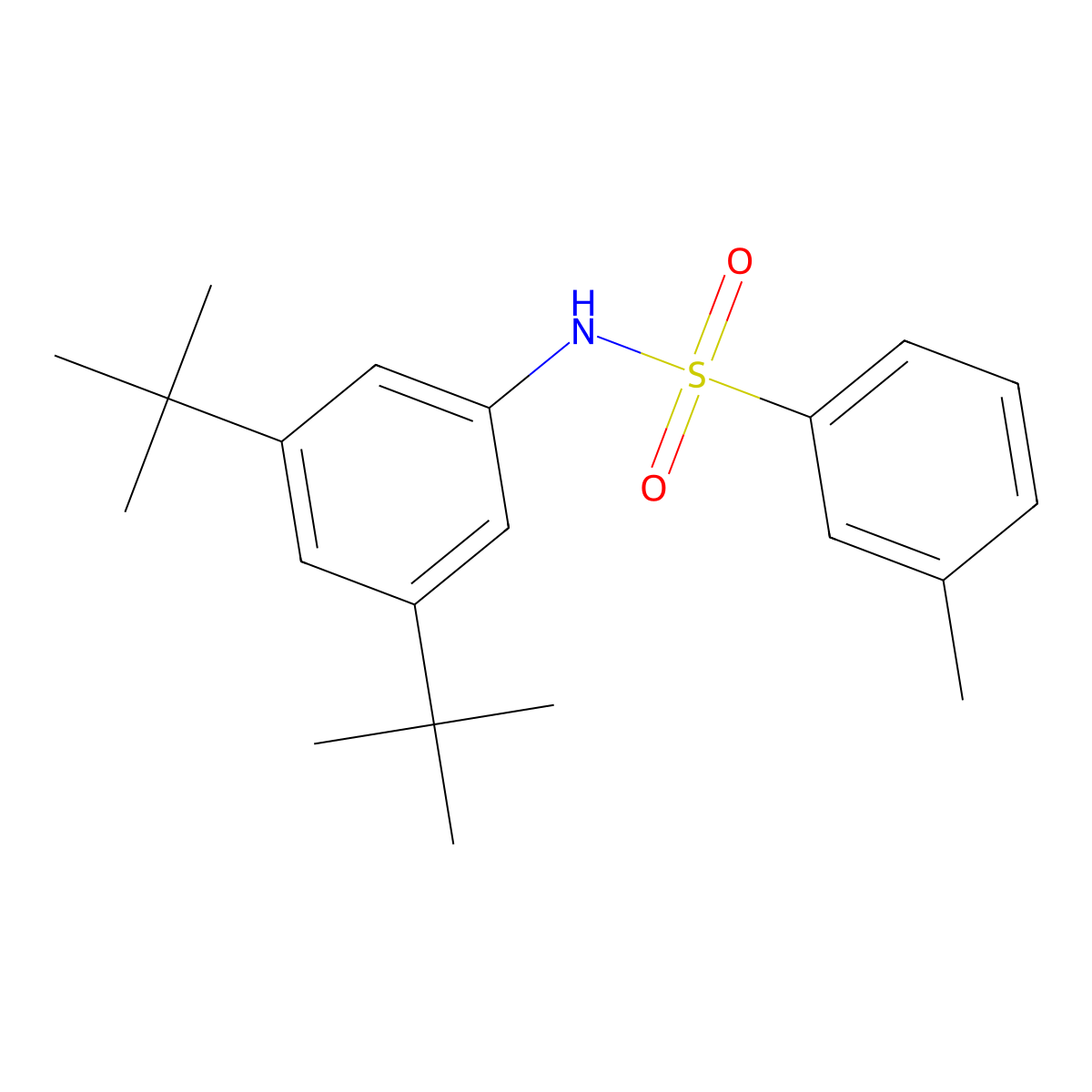 N-(3,5-ditert-butylphenyl)-3-methylbenzenesulfonamide molecular structure, CAS 667912-60-9