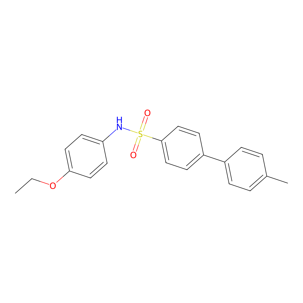 N-(4-ethoxyphenyl)-4'-methyl-[1,1'-biphenyl]-4-sulfonamide molecular structure, CAS 667912-63-2
