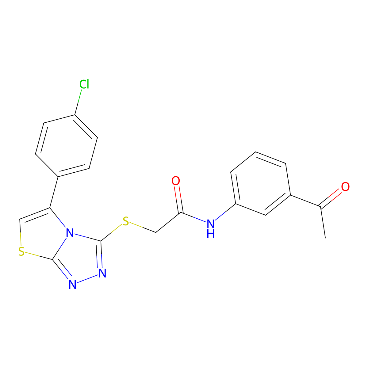 N-(3-acetylphenyl)-2-((5-(4-chlorophenyl)thiazolo[2,3-c][1,2,4]triazol-3-yl)thio)acetamide molecular structure, CAS 667912-74-5