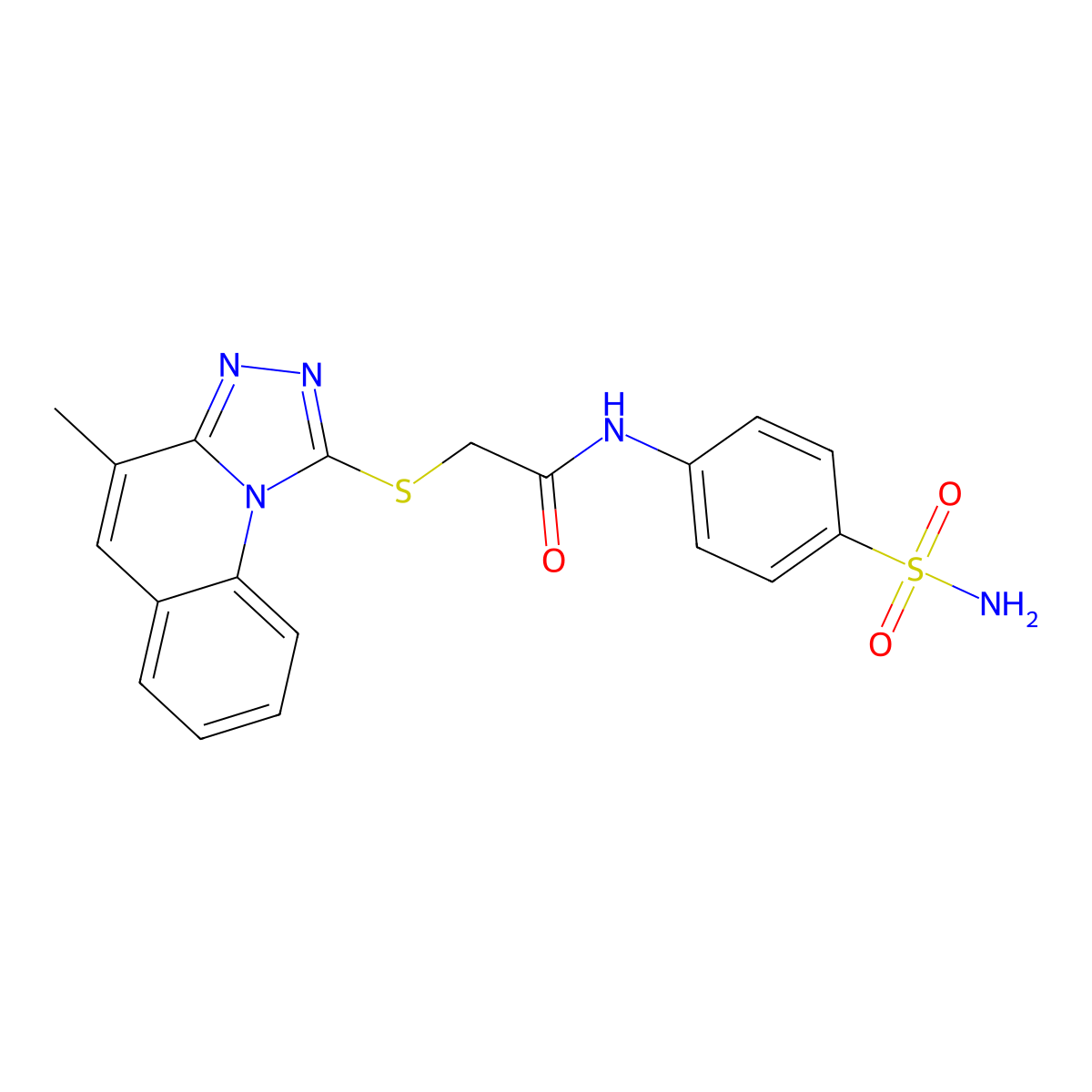 2-({4-Methyl-[1,2,4]triazolo[4,3-A]quinolin-1-YL}sulfanyl)-N-(4-sulfamoylphenyl)acetamide molecular structure, CAS 667912-78-9