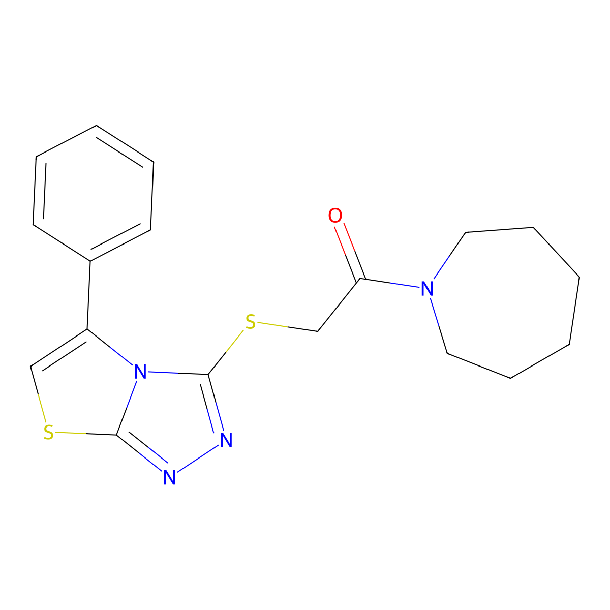 1-(Azepan-1-yl)-2-[(5-phenyl-[1,3]thiazolo[2,3-c][1,2,4]triazol-3-yl)sulfanyl]ethanone molecular structure, CAS 667912-79-0