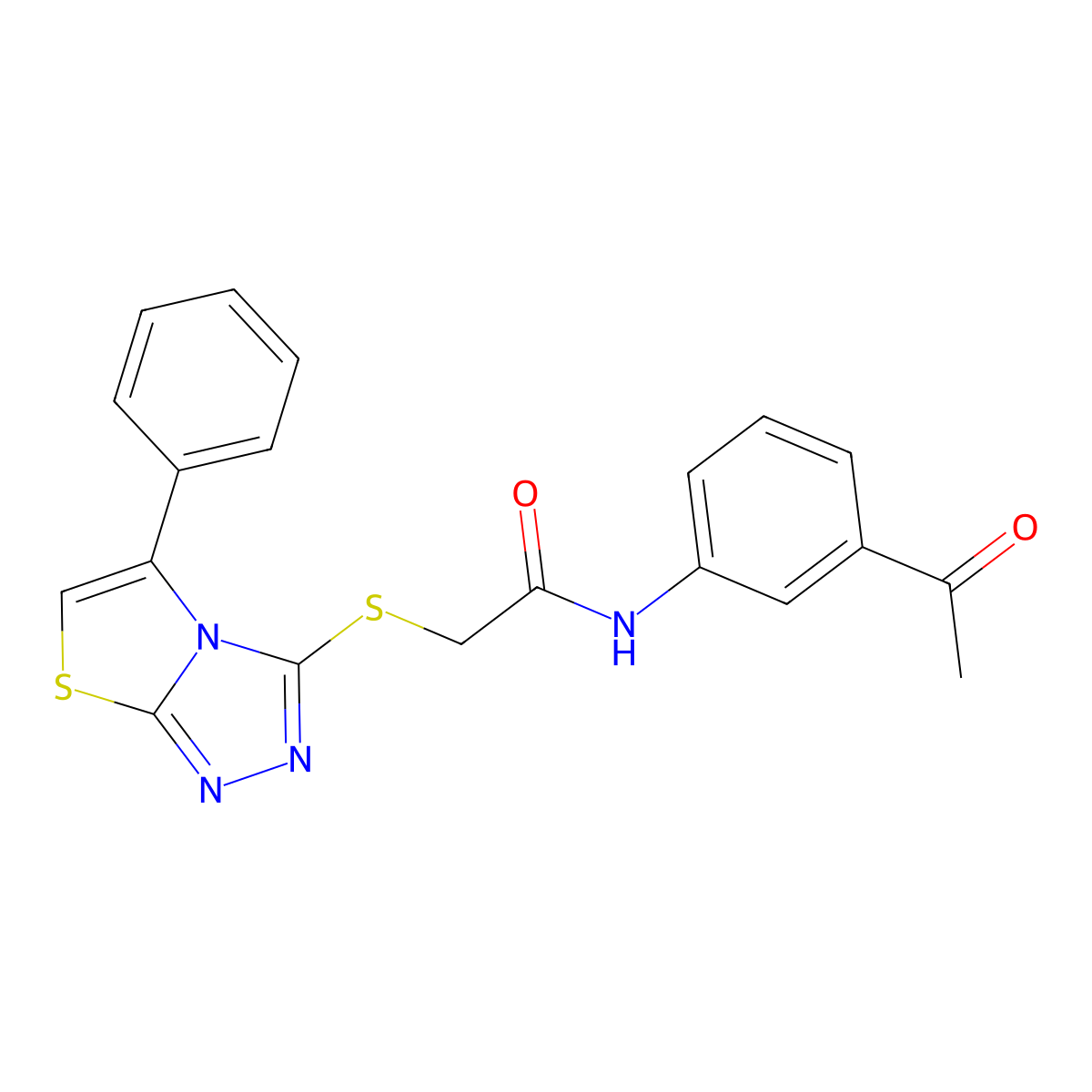 N-(3-acetylphenyl)-2-[(5-phenyl-[1,3]thiazolo[2,3-c][1,2,4]triazol-3-yl)sulfanyl]acetamide molecular structure, CAS 667912-80-3