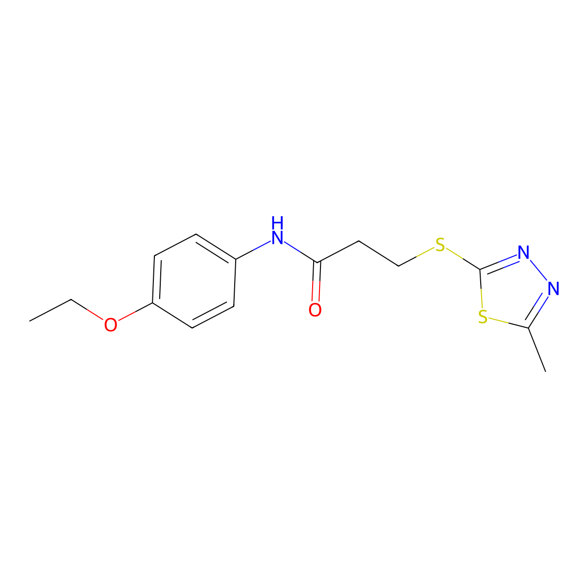 N-(4-ethoxyphenyl)-3-[(5-methyl-1,3,4-thiadiazol-2-yl)sulfanyl]propanamide molecular structure, CAS 667913-19-1