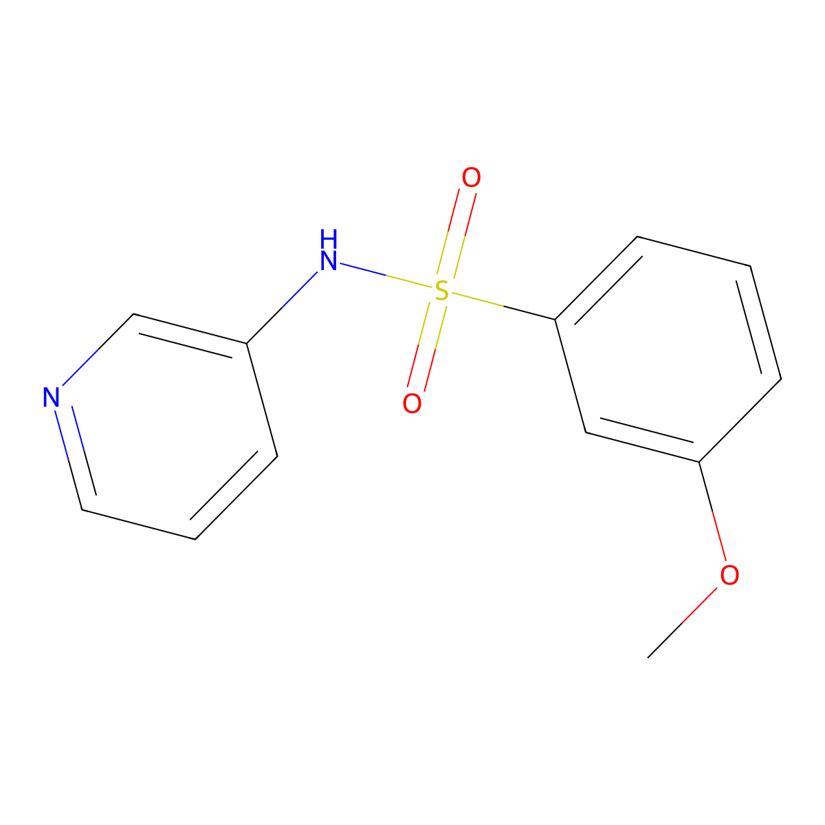 3-methoxy-N-(3-pyridinyl)benzenesulfonamide molecular structure, CAS 667913-35-1