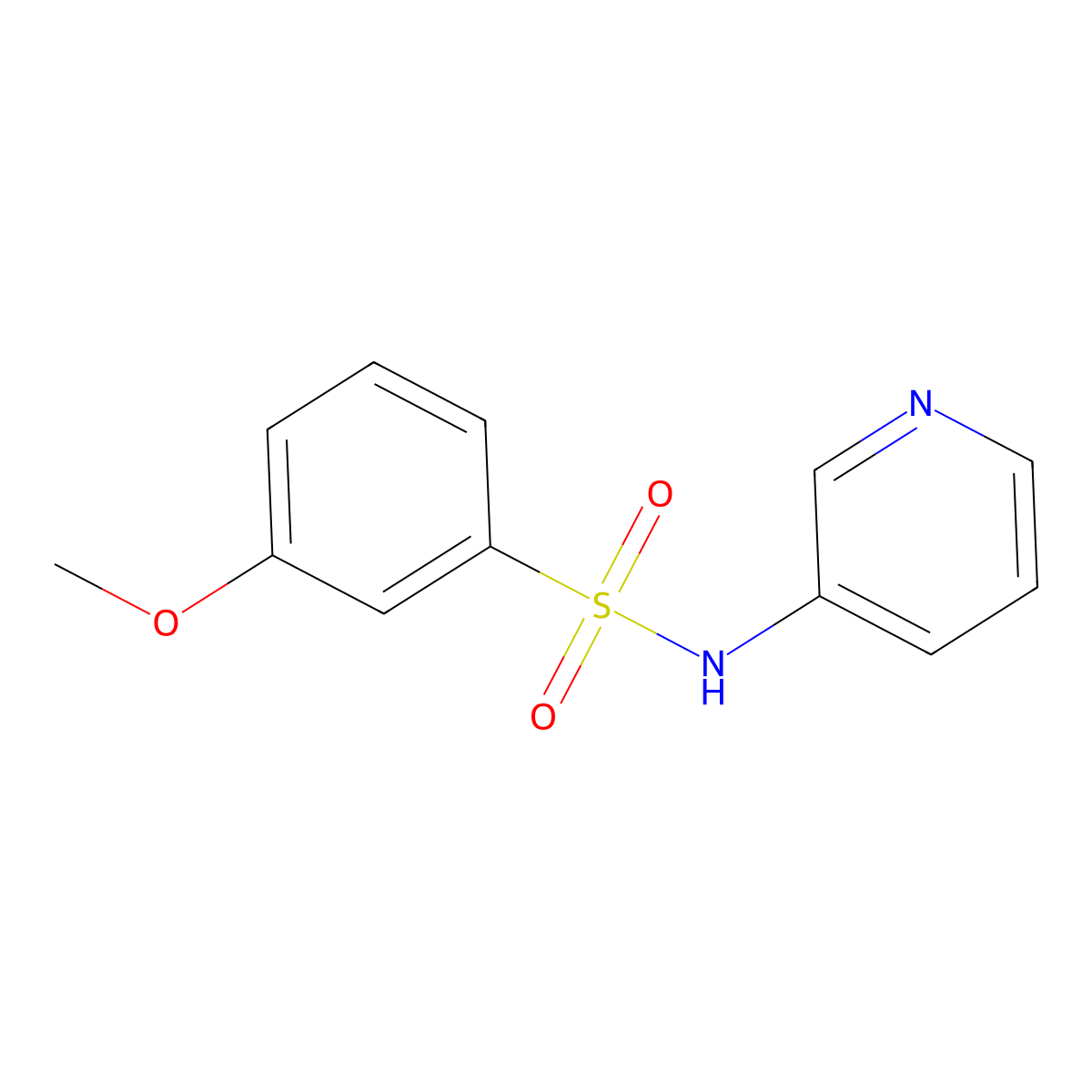 3-methoxy-N-(3-pyridinyl)benzenesulfonamide molecular structure, CAS 667913-35-1