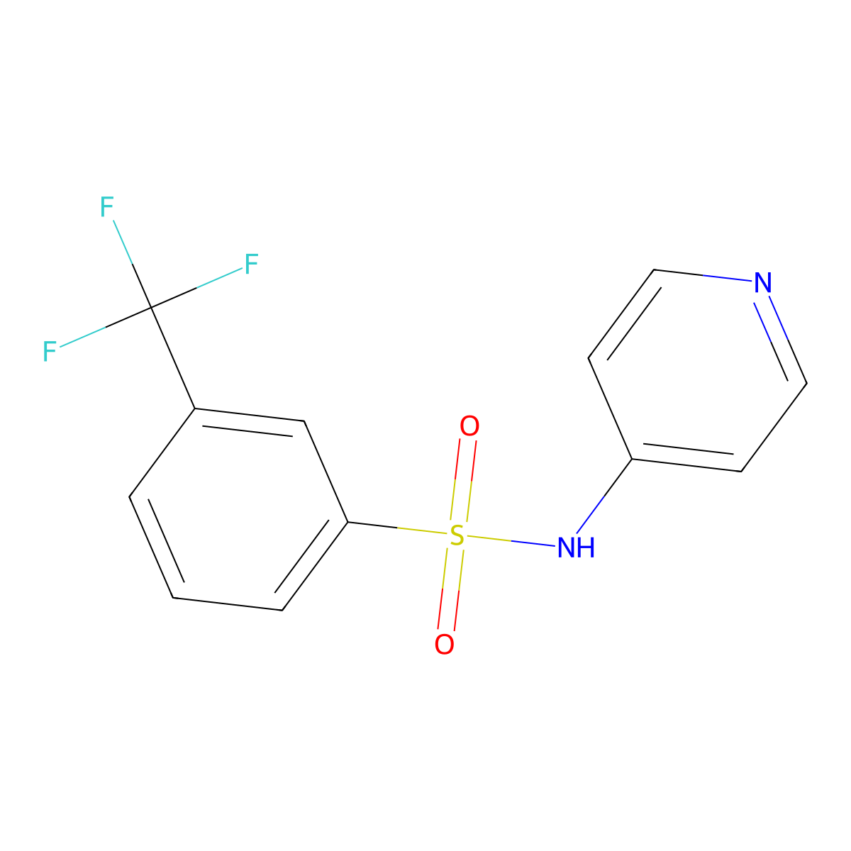 N-pyridin-4-yl-3-(trifluoromethyl)benzenesulfonamide molecular structure, CAS 667913-37-3