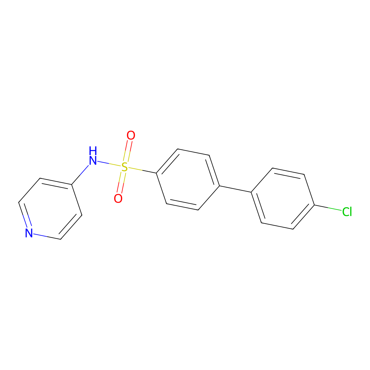 4'-chloro-N-4-pyridinyl-4-biphenylsulfonamide molecular structure, CAS 667913-38-4