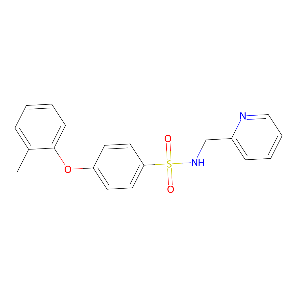 N-(pyridin-2-ylmethyl)-4-(o-tolyloxy)benzenesulfonamide molecular structure, CAS 667913-39-5