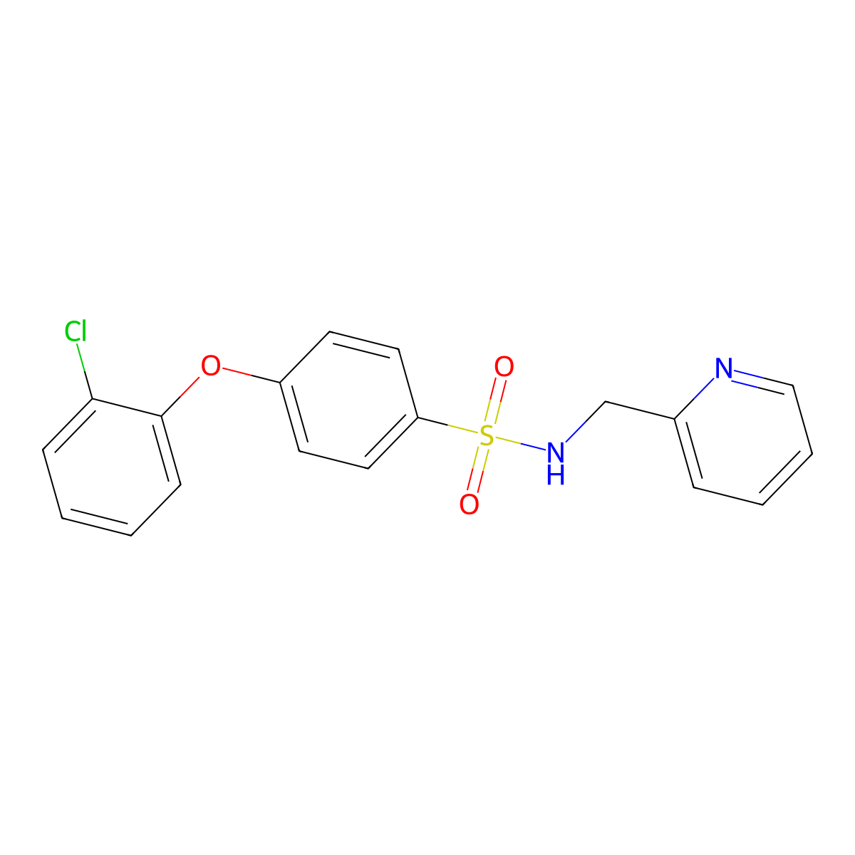 4-(2-chlorophenoxy)-N-(pyridin-2-ylmethyl)benzenesulfonamide molecular structure, CAS 667913-40-8
