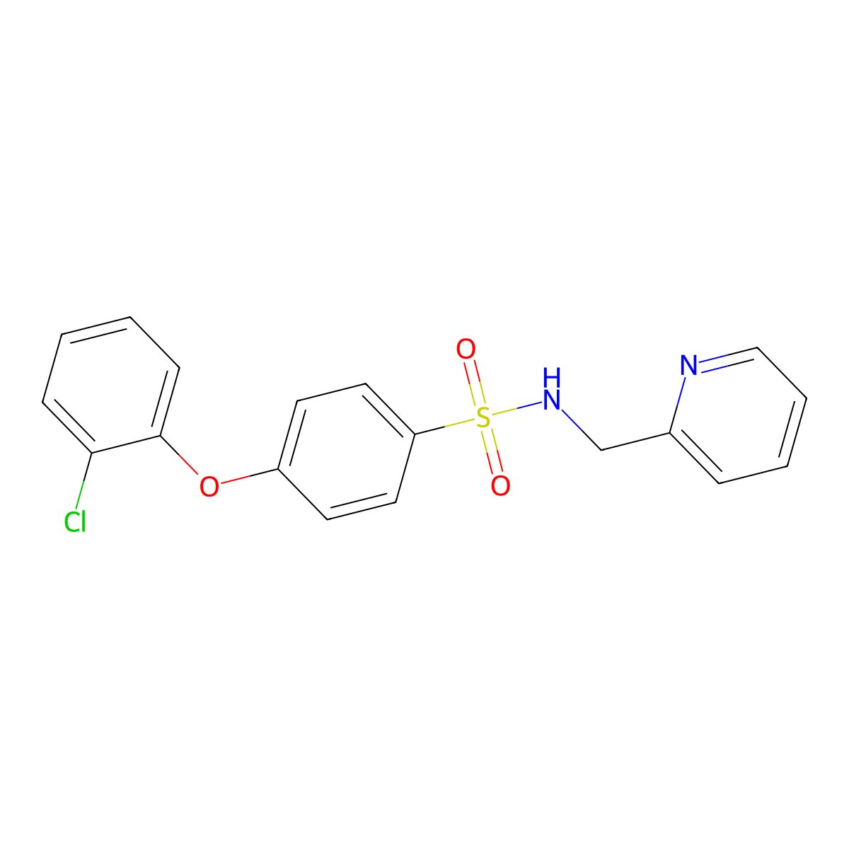 4-(2-chlorophenoxy)-N-(pyridin-2-ylmethyl)benzenesulfonamide molecular structure, CAS 667913-40-8