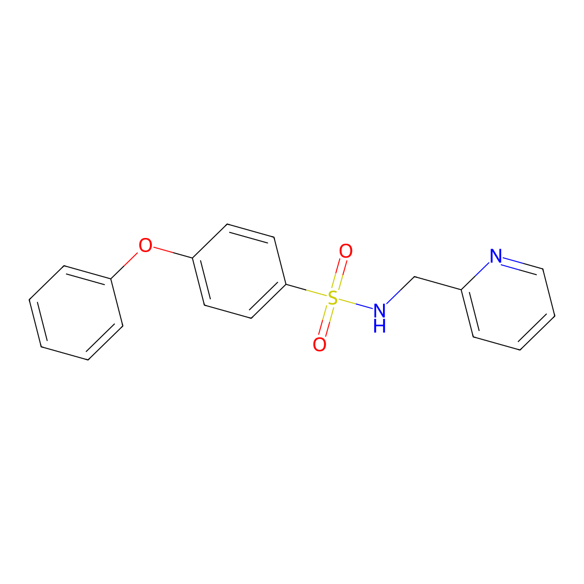 4-phenoxy-N-(pyridin-2-ylmethyl)benzenesulfonamide molecular structure, CAS 667913-44-2