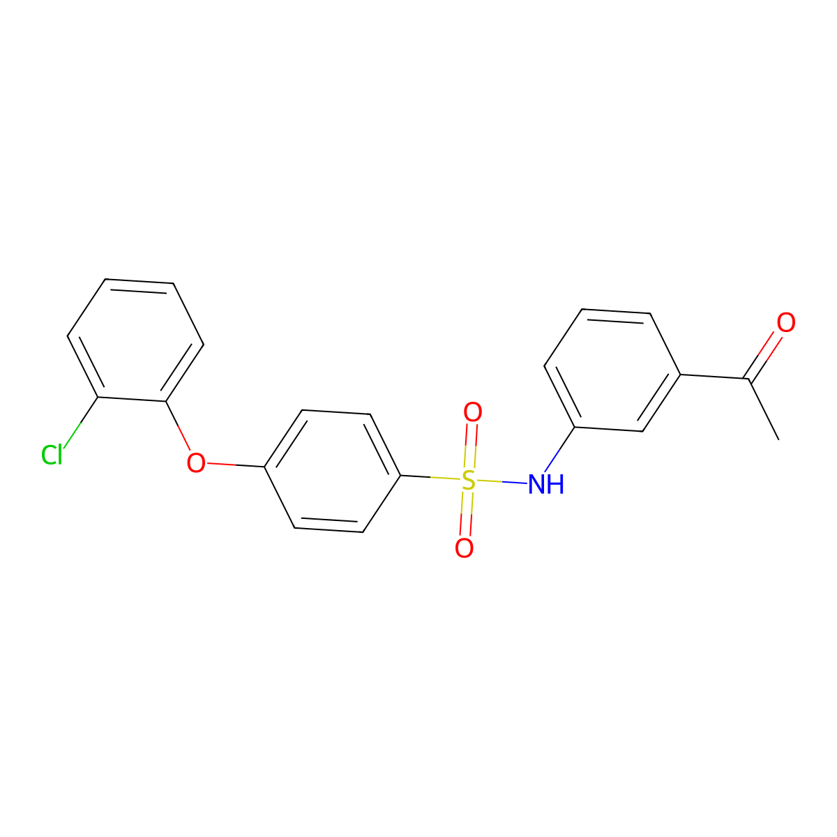 N-(3-acetylphenyl)-4-(2-chlorophenoxy)benzenesulfonamide molecular structure, CAS 667913-45-3
