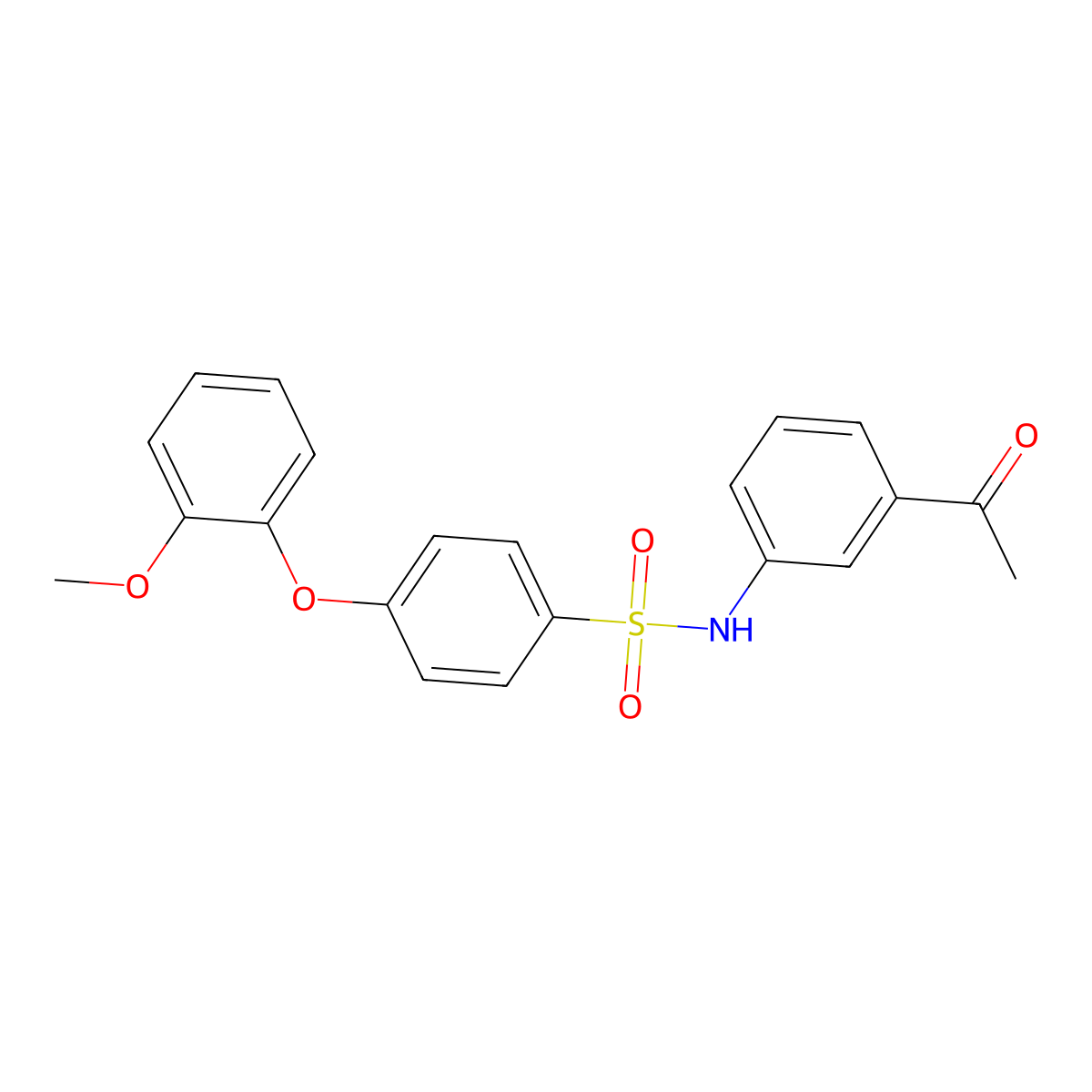 N-(3-acetylphenyl)-4-(2-methoxyphenoxy)benzenesulfonamide molecular structure, CAS 667913-46-4