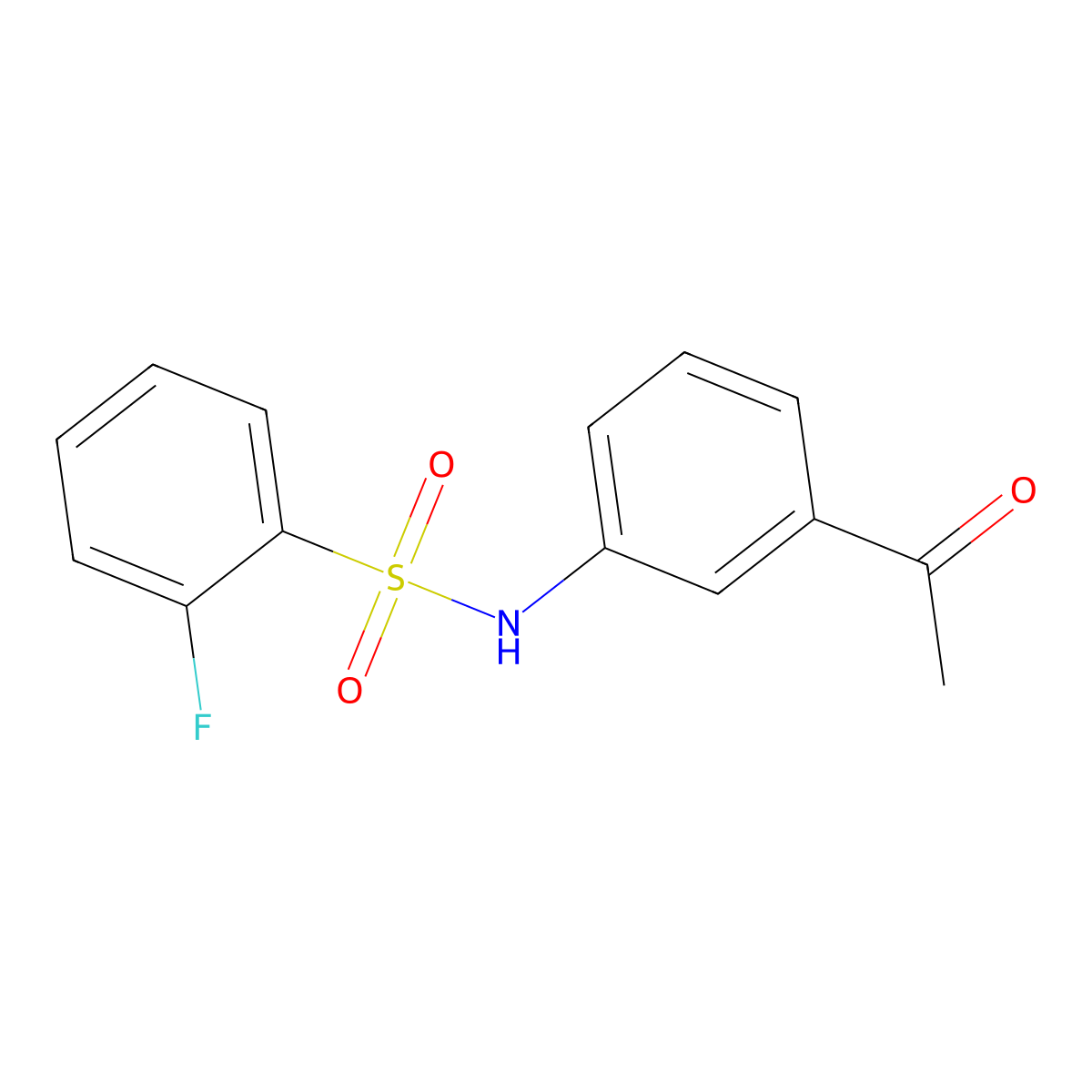 N-(3-acetylphenyl)-2-fluorobenzenesulfonamide molecular structure, CAS 667913-47-5