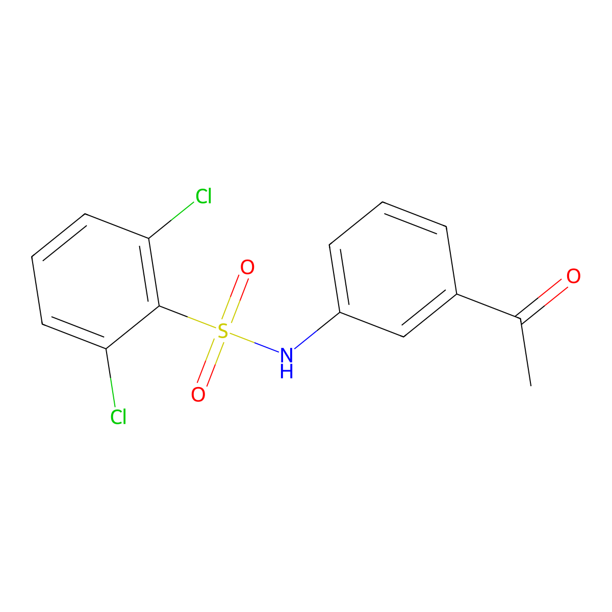N-(3-acetylphenyl)-2,6-dichlorobenzenesulfonamide molecular structure, CAS 667913-48-6