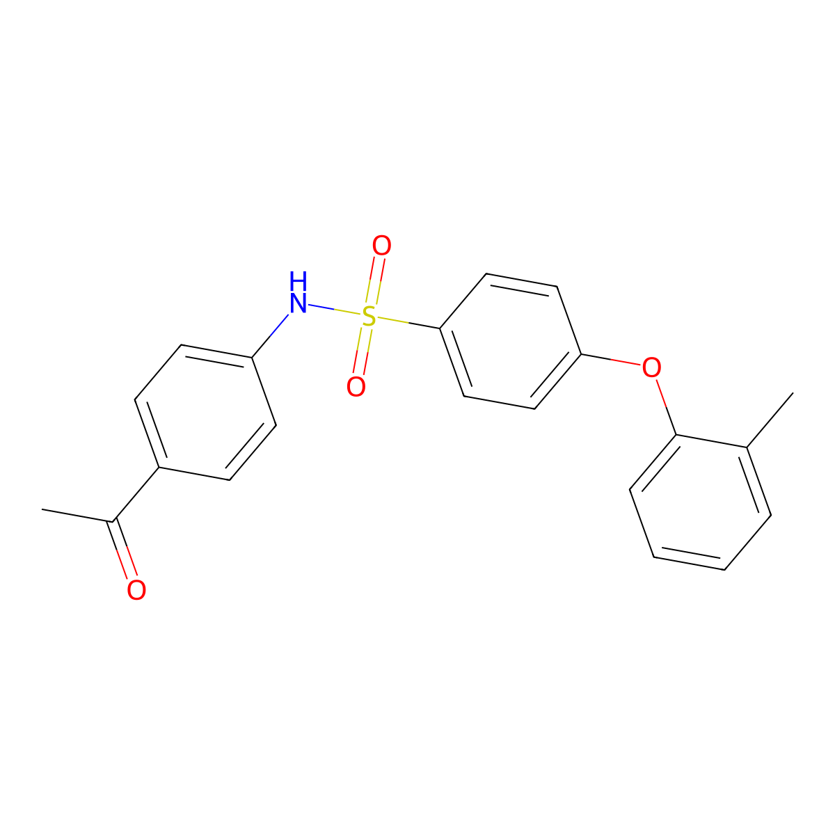 N-(4-acetylphenyl)-4-(2-methylphenoxy)benzenesulfonamide molecular structure, CAS 667913-52-2