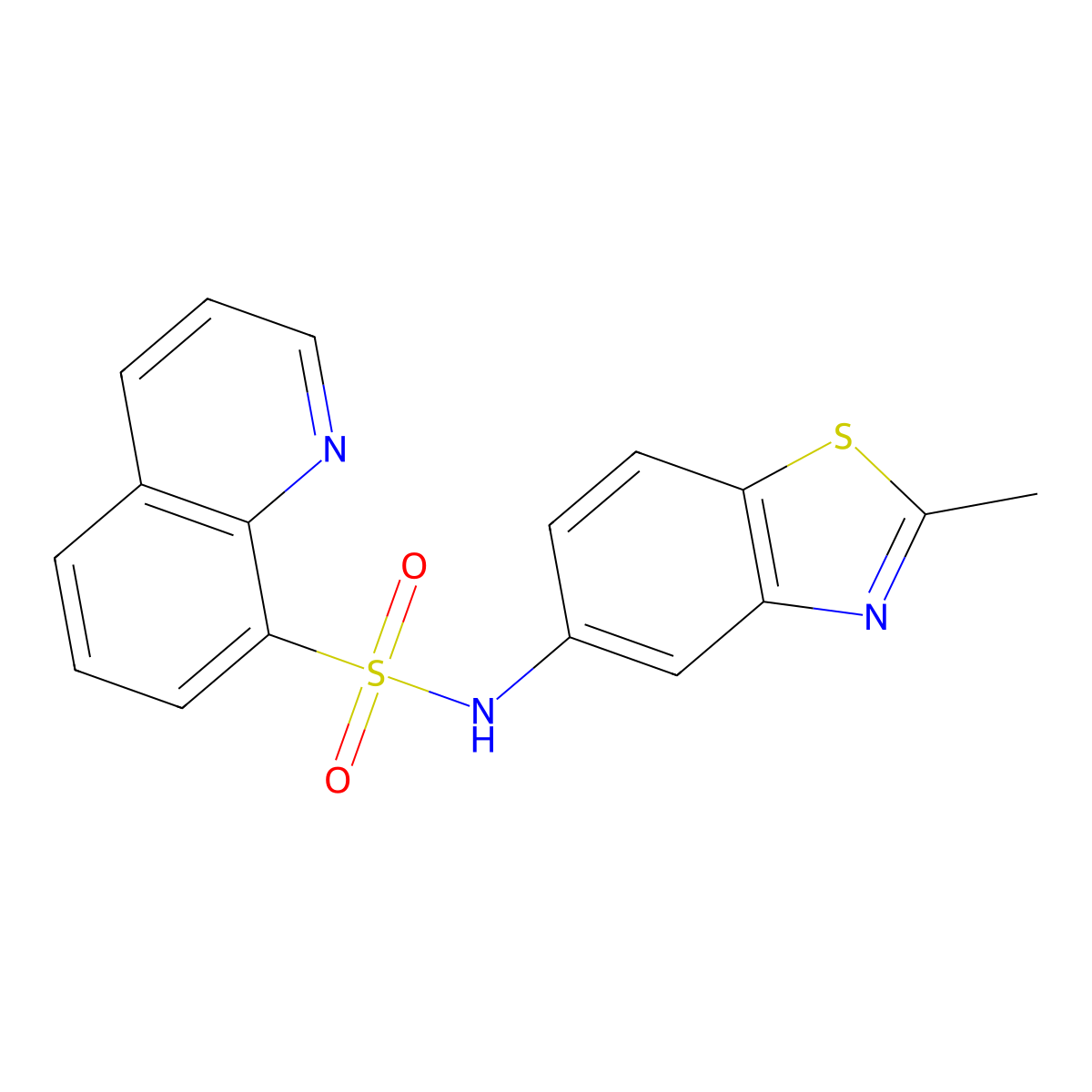 N-(2-methyl-1,3-benzothiazol-5-yl)quinoline-8-sulfonamide molecular structure, CAS 667913-61-3