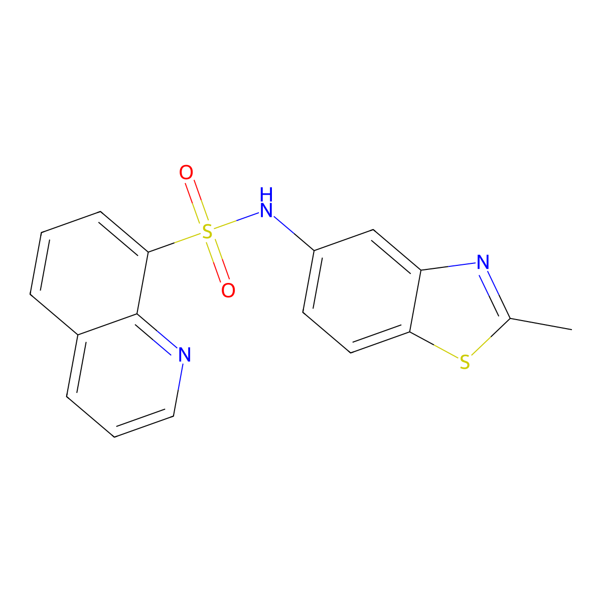 N-(2-methyl-1,3-benzothiazol-5-yl)quinoline-8-sulfonamide molecular structure, CAS 667913-61-3